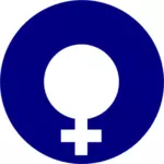Vektorgrafiken von dicken blauen Kreis-Geschlecht-symbol