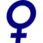 Ilustraţie vectorială întuneric albastru cursiv sex simbol pentru femei