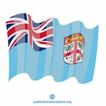 挥舞斐济国旗