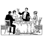 Illustration vectorielle de dîner toast