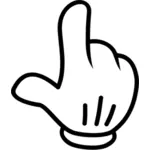 Палец, указывающий нагель в черно-белое изображение