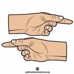 Mãos indicador o dedo apontando