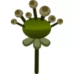Vector afbeelding van decoratieve groene nep bloem