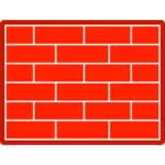 בתמונה וקטורית אדום של חומת אש עבור רשתות מחשבים
