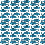 Blå fisk sömlösa mönster