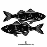אמנות וקטורית דג מונוכרום