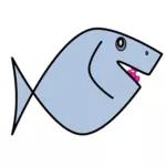 Cartoon blå fisk