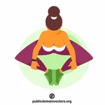 Wanita melakukan peregangan dalam pose lotus