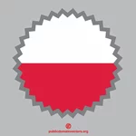 Polonya bayrağı yuvarlak etiket