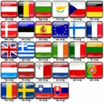 Flagg Europa vektoren pack