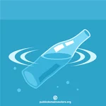 Bottiglia galleggiante nell'acqua