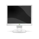 Белый плоский экран ЖК монитора векторное изображение