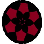 Röd och svart blommig cirkel