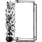 Flower pot with scroll frame
