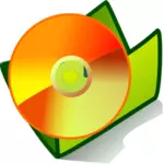 Vector illustration of orange CD folder icon