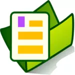 Векторный рисунок зеленый значок папки документа PC