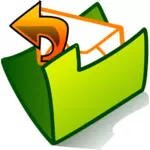 Grafika wektorowa wysyłania poczty ikona folderu