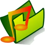 Clipart vectorial de icono de carpeta de archivos musicales