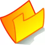 Wektor clipart pomarańczowy ikonę folderu gięte
