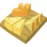 Ilustración vectorial de servir de fuente de queso