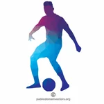 كرة القدم لاعب لون صورة ظلية