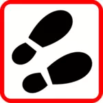 Shoeprint znak wektorowa