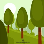 Zelené lesní stromy
