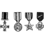 Vier medailles
