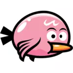 En rosa fågel från ett TV-spel