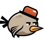 Uccello triste con il cappello