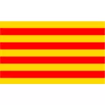 Roussillon क्षेत्र ध्वज ड्राइंग वेक्टर