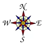 Colorful compass rose