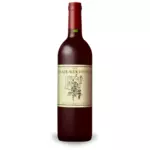 Dibujo vectorial de botella de vino rojo de Bordeaux