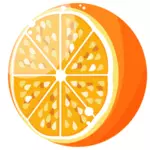 Metade de laranja fresco