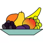 Векторная графика тарелка фруктов рисунок