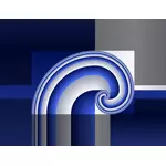 Векторная иллюстрация серый и синий спираль дизайн плитки