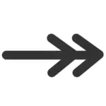 Icono de extremo de flecha de doble línea de línea