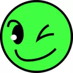 Verde sorridente rosto desenho vetorial