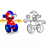 바퀴가 달린된 로봇 게임 캐릭터의 벡터 이미지