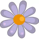 Ilustrasi bunga oranye dan ungu