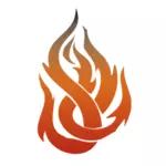 Clipart vectorial de llama de fuego en color naranja