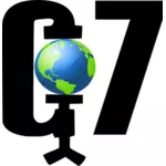 G7 הלחץ על האיור וקטורית העולם