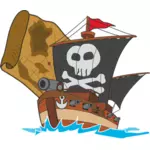 Kreslený pirátská loď