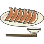 طبق ياباني مع عيدان الطعام