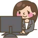 Женщины компьютер пользователя векторное изображение