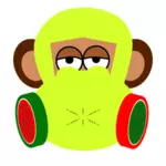 Monyet dengan masker gas