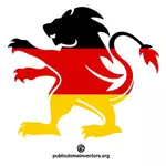 शेर आकृति में जर्मन झंडा