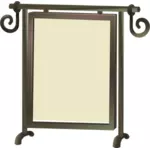 Fristående spegel med brun ram vektor ClipArt