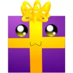 Cadeau de purple humanoïde boîte vector clipart