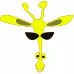 Vector illustration of colored giraffe cartoon face